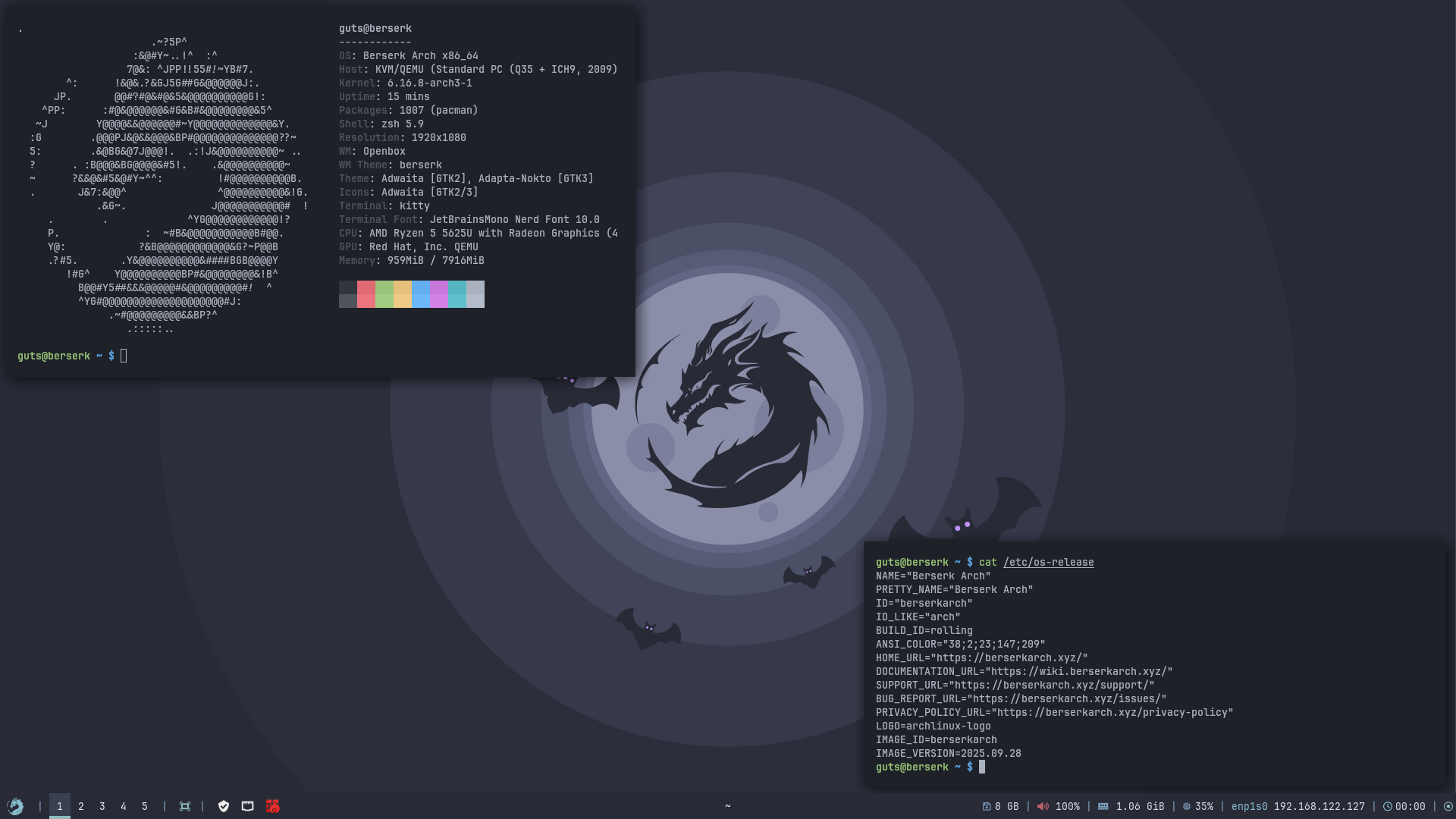 Terminal window showing system resources
