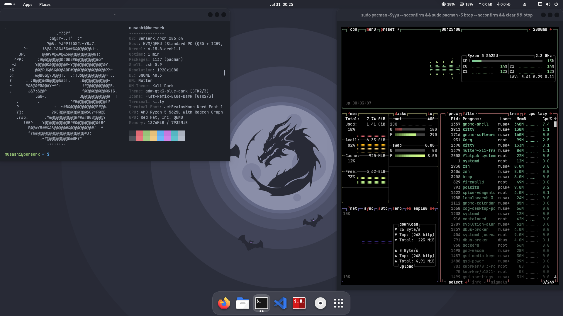 BerserkArch GNOME Desktop
