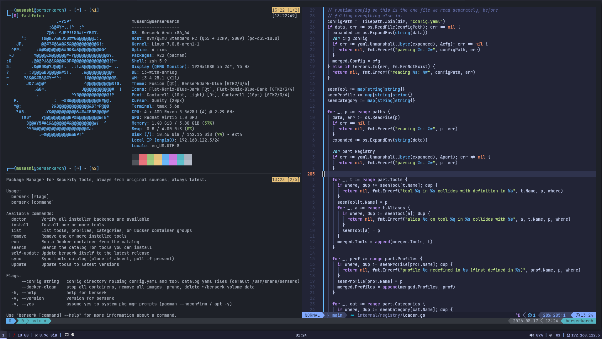 BerserkArch I3WM Desktop